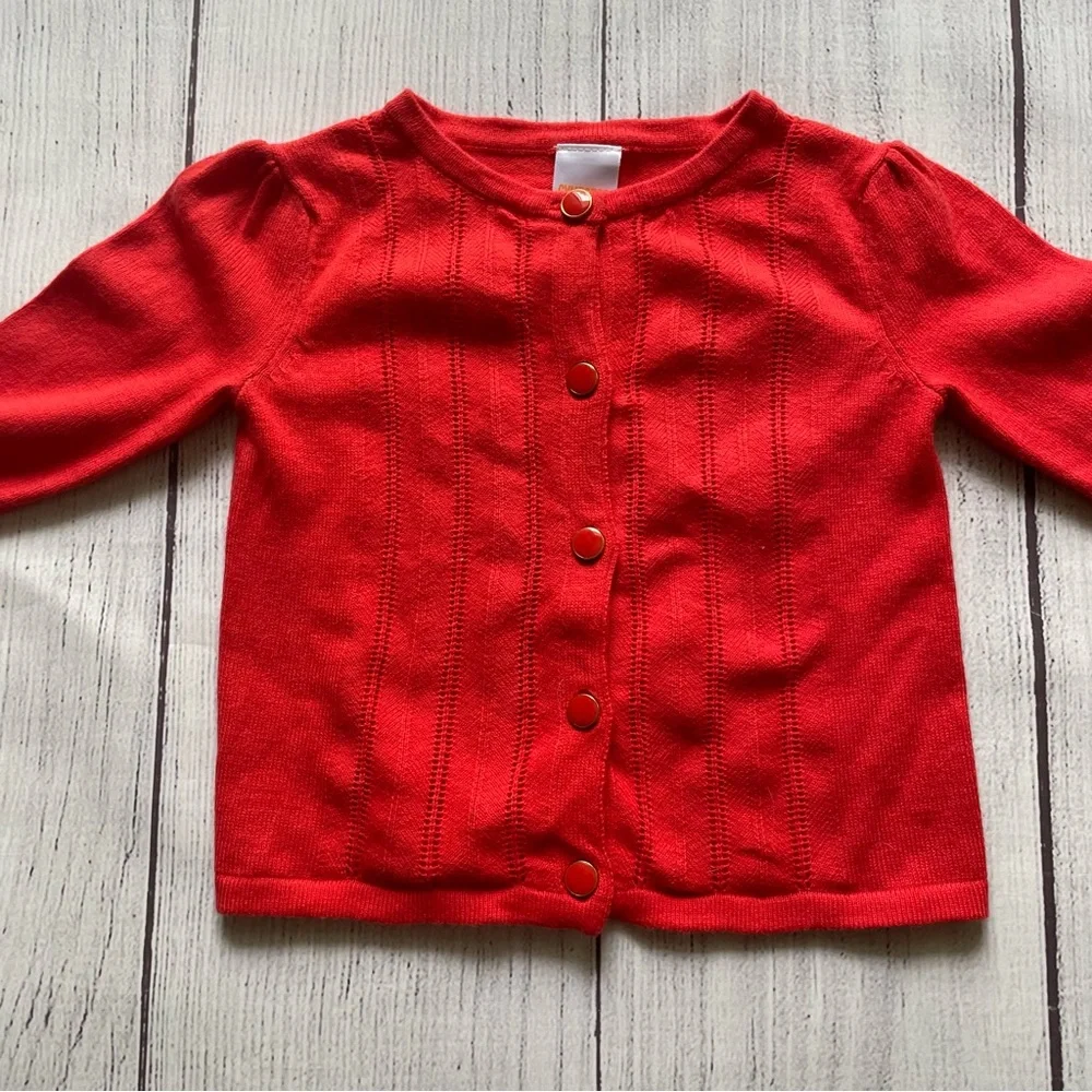 Gymboree Red Eyelet Cardigan Size 12-18 months
